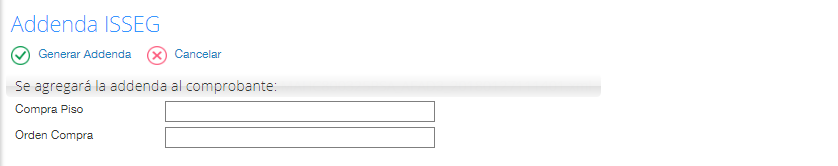 Addenda ISSEG en Facturafacilmente